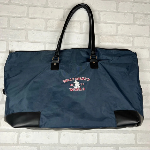 Walt Disney World 1971 Large Navy Blue Duffle Tote Weekend Bag Mickey‎ Mouse - Picture 1 of 14